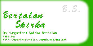 bertalan spirka business card